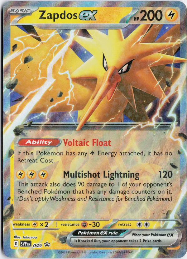 Carta Pokémon Zapdos ex · Scarlet & Violet Black Star Promos #049 (NM) — pieza única en Moon's Collectibles México
