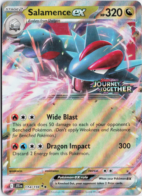 Carta Pokémon Salamence ex · Journey Together #114/159 (NM) — pieza única en Moon's Collectibles México