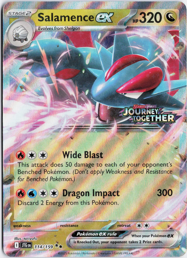 Carta Pokémon Salamence ex · Journey Together #114/159 (NM) — pieza única en Moon's Collectibles México