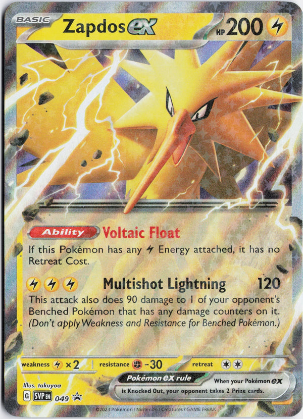 Carta Pokémon Zapdos ex · Scarlet & Violet Black Star Promos #049 (NM) — pieza única en Moon's Collectibles México
