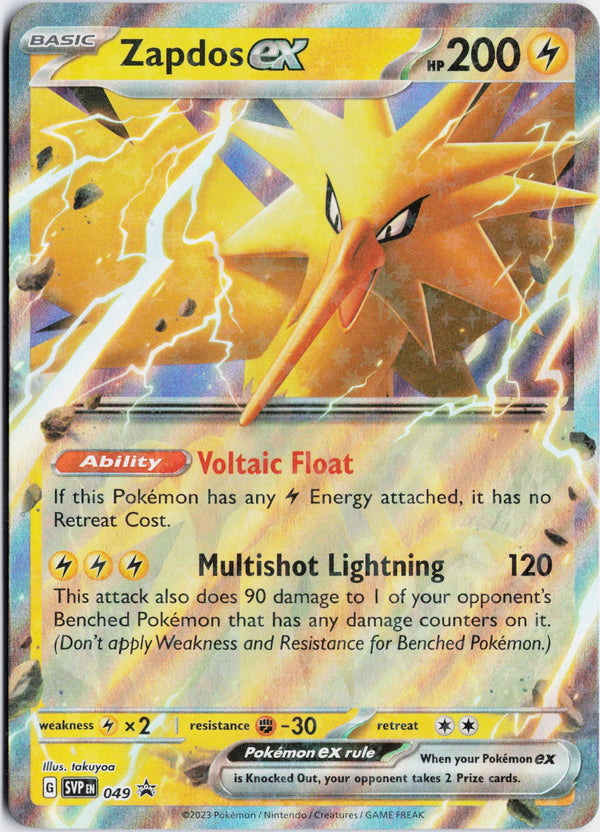 Carta Pokémon Zapdos ex · Scarlet & Violet Black Star Promos #049 (NM) — pieza única en Moon's Collectibles México