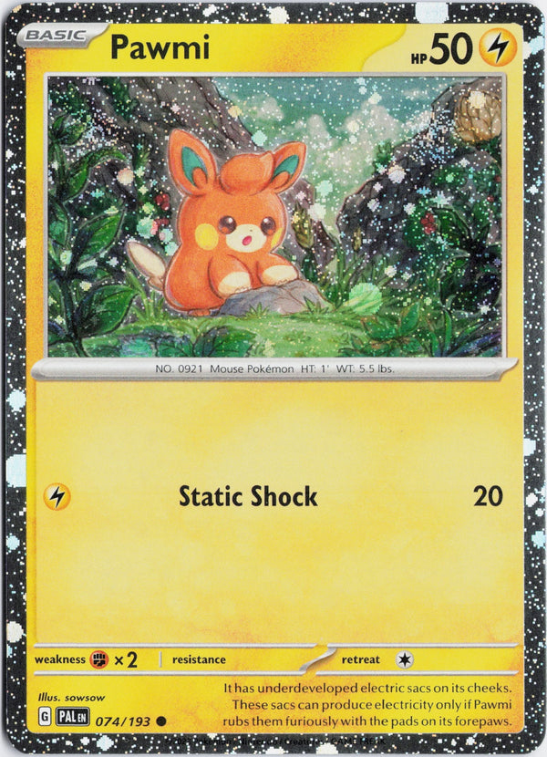 Carta Pokémon Pawmi · Paldea Evolved #074/193 (NM) — pieza única en Moon's Collectibles México
