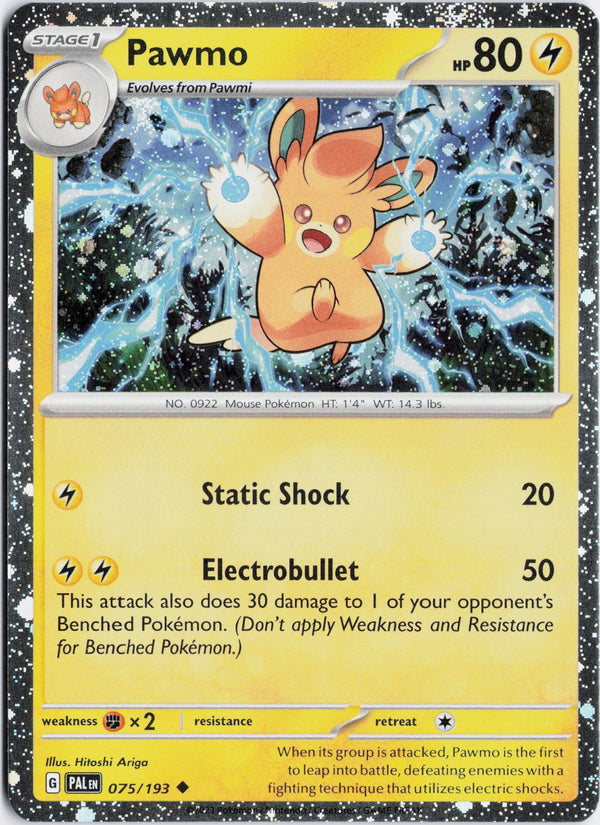 Carta Pokémon Pawmo · Paldea Evolved #075/193 (NM) — pieza única en Moon's Collectibles México