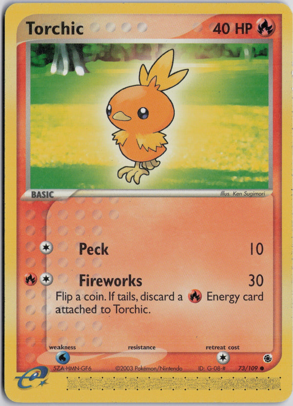 Carta Pokémon Torchic · Ruby & Sapphire #73/109 (LP) — pieza única en Moon's Collectibles México
