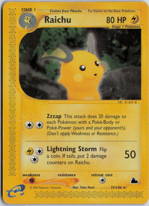 Carta Pokémon Raichu · Skyridge #27/144 (NM) — pieza única en Moon's Collectibles México