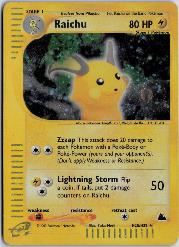 Carta Pokémon Raichu · Skyridge #H25/H32 (NM) — pieza única en Moon's Collectibles México