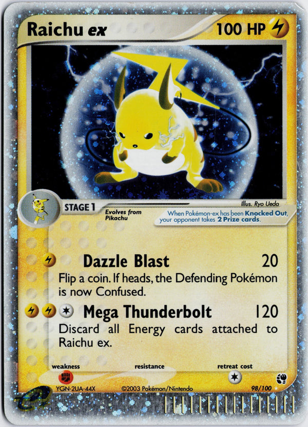 Carta Pokémon Raichu ex · Sandstorm #98/100 (LP) — pieza única en Moon's Collectibles México