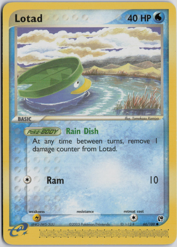 Carta Pokémon Lotad · Sandstorm #66/100 (NM) — pieza única en Moon's Collectibles México