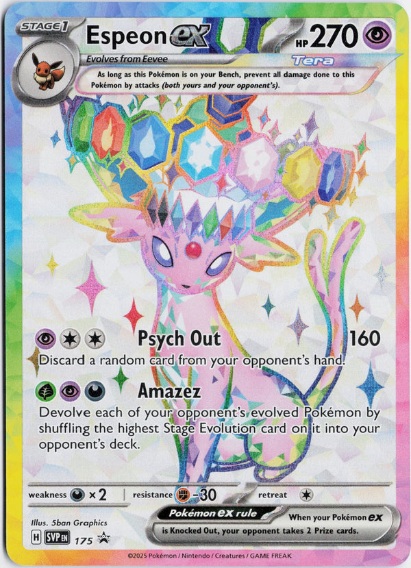 Carta Pokémon Espeon ex · Scarlet & Violet Black Star Promos #175 (NM) — pieza única en Moon's Collectibles México