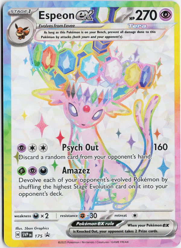 Carta Pokémon Espeon ex · Scarlet & Violet Black Star Promos #175 (NM) — pieza única en Moon's Collectibles México