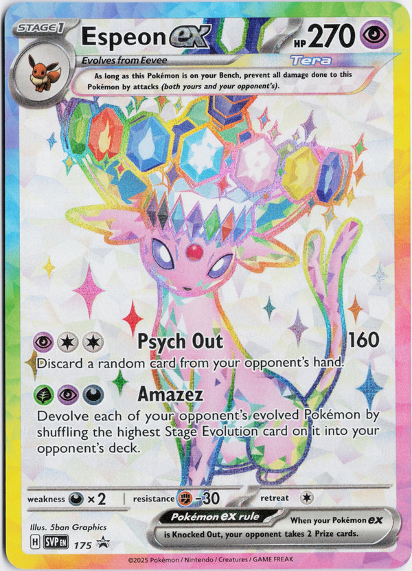 Carta Pokémon Espeon ex · Scarlet & Violet Black Star Promos #175 (NM) — pieza única en Moon's Collectibles México