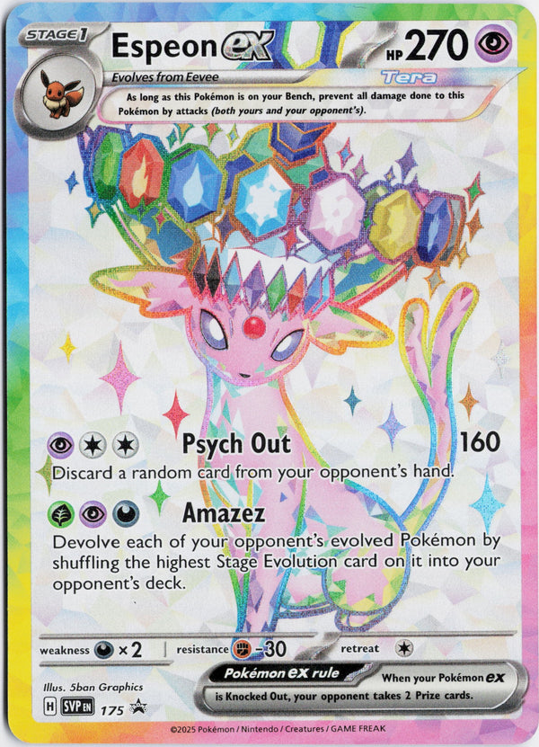 Carta Pokémon Espeon ex · Scarlet & Violet Black Star Promos #175 (NM) — pieza única en Moon's Collectibles México