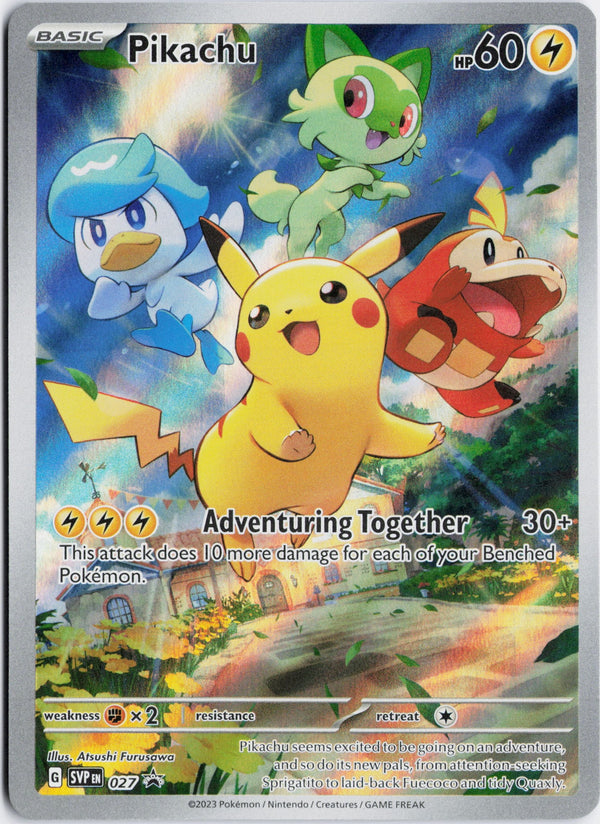 Carta Pokémon Pikachu · Scarlet & Violet Black Star Promos #027 (NM) — pieza única en Moon's Collectibles México