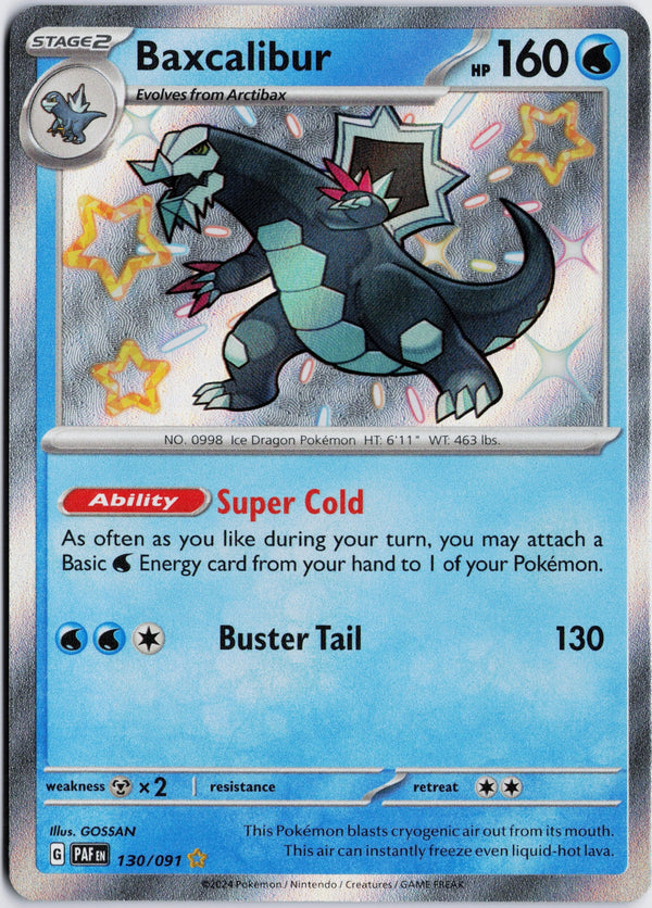 Carta Pokémon Baxcalibur · Paldean Fates #130/091 (NM) — pieza única en Moon's Collectibles México