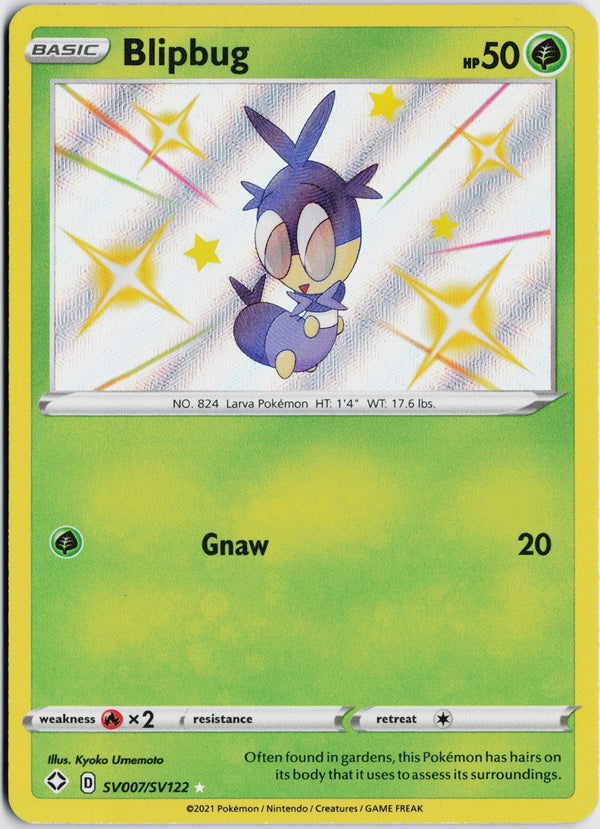 Carta Pokémon Blipbug · Shining Fates Shiny Vault #SV007/SV122 (NM) — pieza única en Moon's Collectibles México