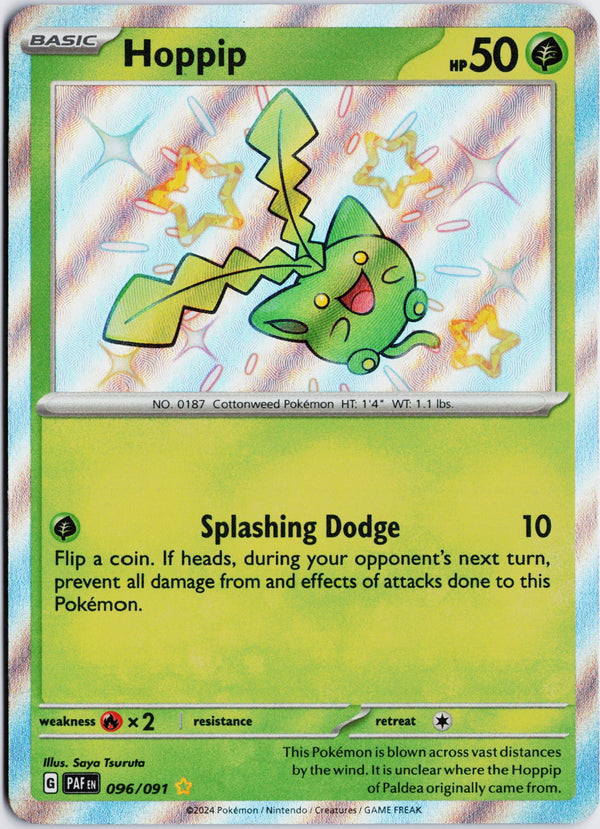 Carta Pokémon Hoppip · Paldean Fates #096/091 (NM) — pieza única en Moon's Collectibles México