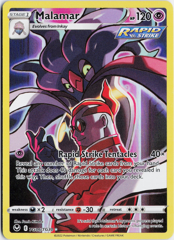 Carta Pokémon Malamar · Silver Tempest Trainer Gallery #TG06/TG30 (NM) — pieza única en Moon's Collectibles México