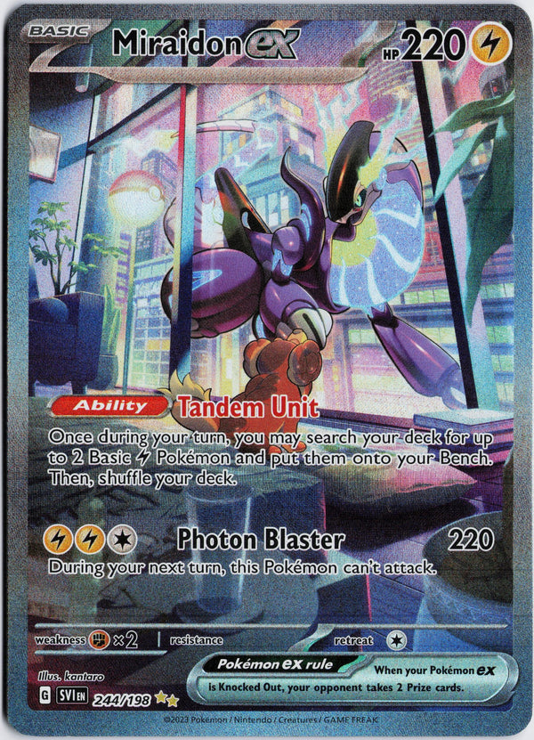 Carta Pokémon Miraidon ex · Scarlet & Violet #244/198 (NM) — pieza única en Moon's Collectibles México