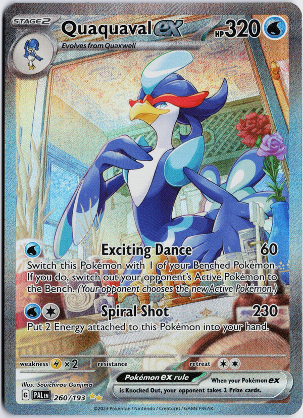 Carta Pokémon Quaquaval ex · Paldea Evolved #260/193 (NM) — pieza única en Moon's Collectibles México