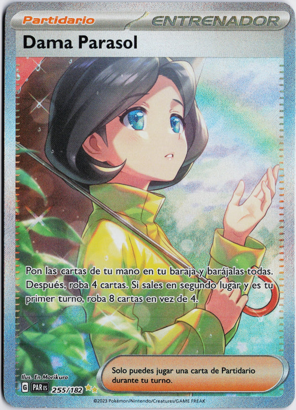 Carta Pokémon Parasol Lady · Paradox Rift #255/182 (NM) — pieza única en Moon's Collectibles México
