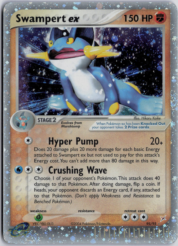 Carta Pokémon Swampert ex · Team Magma vs Team Aqua #95/95 (MP) — pieza única en Moon's Collectibles México