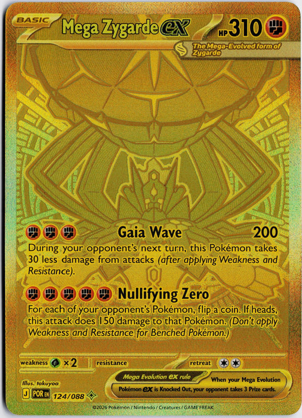 Carta Pokémon Mega Zygarde ex · Perfect Order #124/088 (NM) — pieza única en Moon's Collectibles México