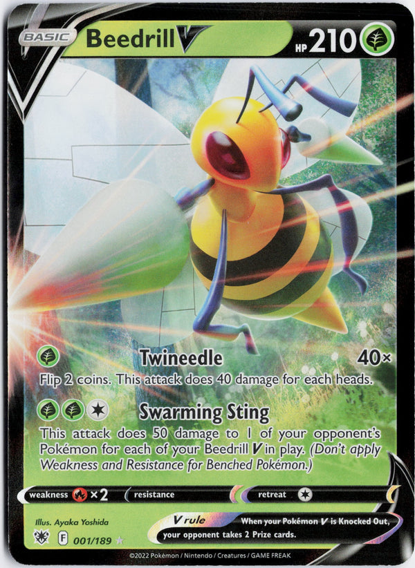 Carta Pokémon Beedrill V · Astral Radiance #001/189 (NM) — pieza única en Moon's Collectibles México