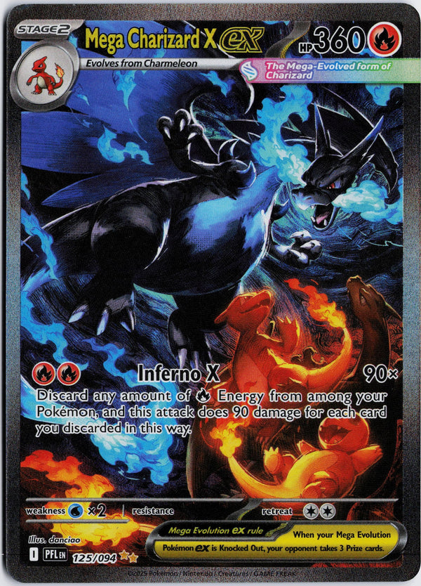 Carta Pokémon Mega Charizard X ex · Phantasmal Flames #125/094 (LP) — pieza única en Moon's Collectibles México