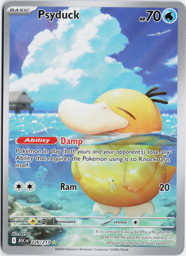 Carta Pokémon Psyduck · Ascended Heroes #226/217 (NM) — pieza única en Moon's Collectibles México