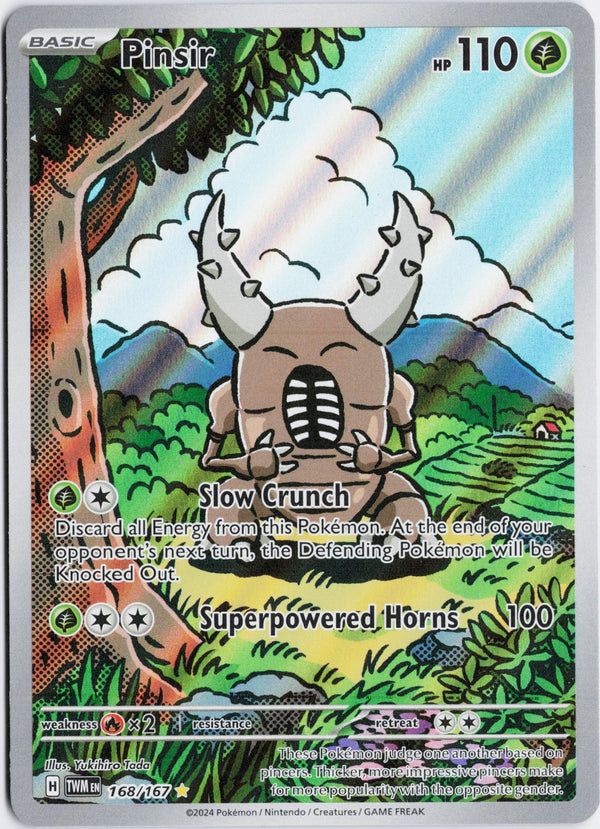 Carta Pokémon Pinsir · Twilight Masquerade #168/167 (NM) — pieza única en Moon's Collectibles México