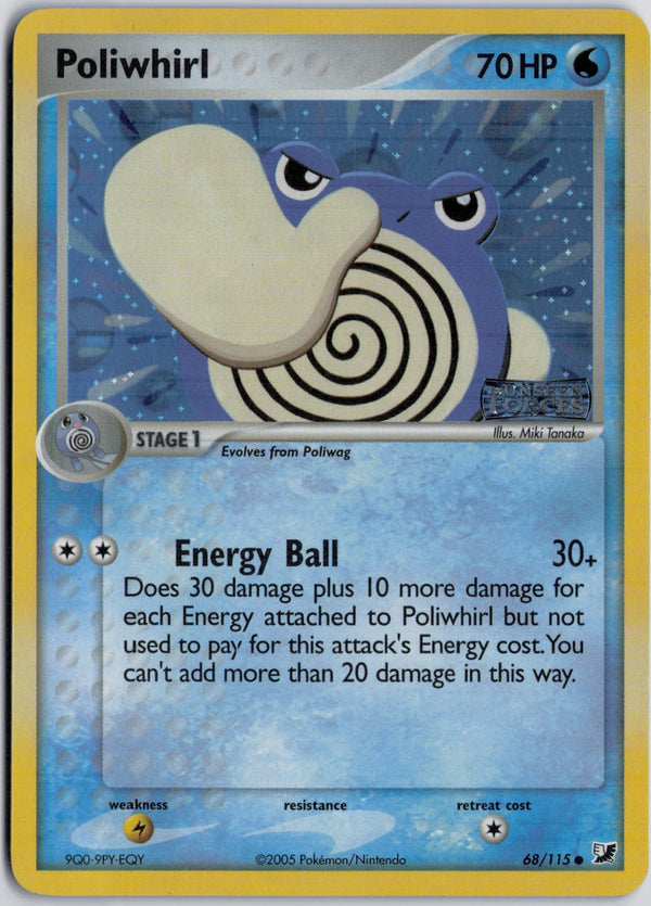 Carta Pokémon Poliwhirl · Unseen Forces #68/115 (NM) — pieza única en Moon's Collectibles México