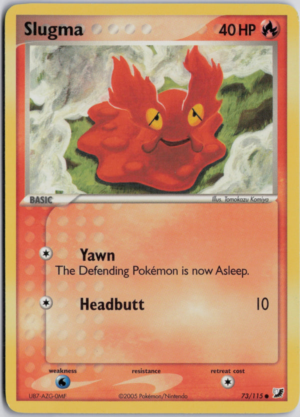 Carta Pokémon Slugma · Unseen Forces #73/115 (NM) — pieza única en Moon's Collectibles México