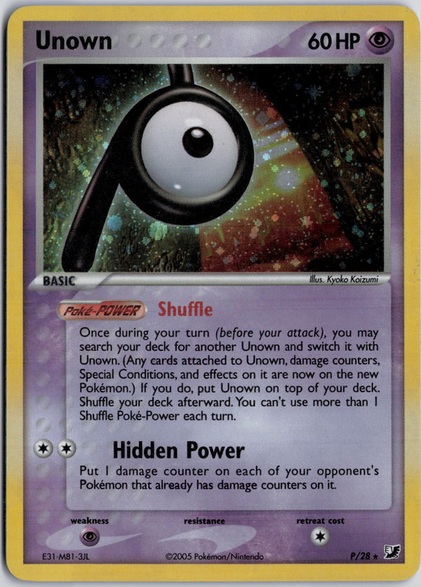 Carta Pokémon Unown · Unseen Forces #P/28 (NM) — pieza única en Moon's Collectibles México