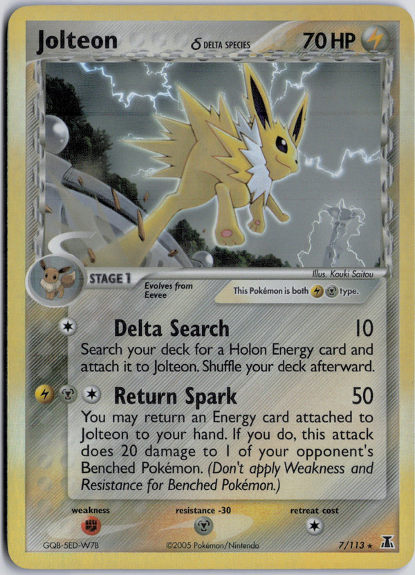 Carta Pokémon Jolteon δ · Delta Species #7/113 (NM) — pieza única en Moon's Collectibles México