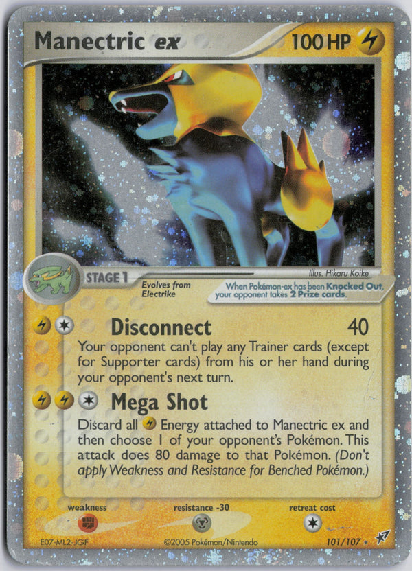 Carta Pokémon Manectric ex · Deoxys #101/107 (NM) — pieza única en Moon's Collectibles México
