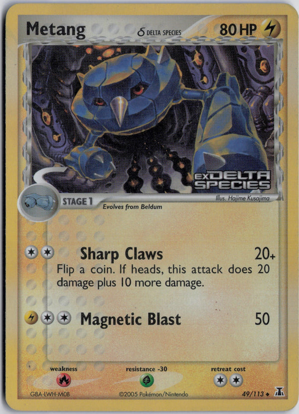 Carta Pokémon Metang δ · Delta Species #49/113 (MP) — pieza única en Moon's Collectibles México