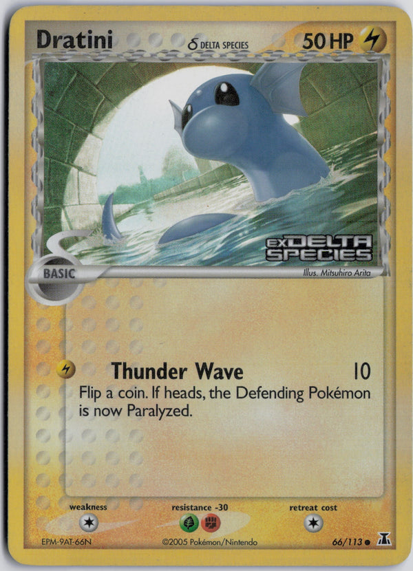 Carta Pokémon Dratini δ · Delta Species #66/113 (LP) — pieza única en Moon's Collectibles México