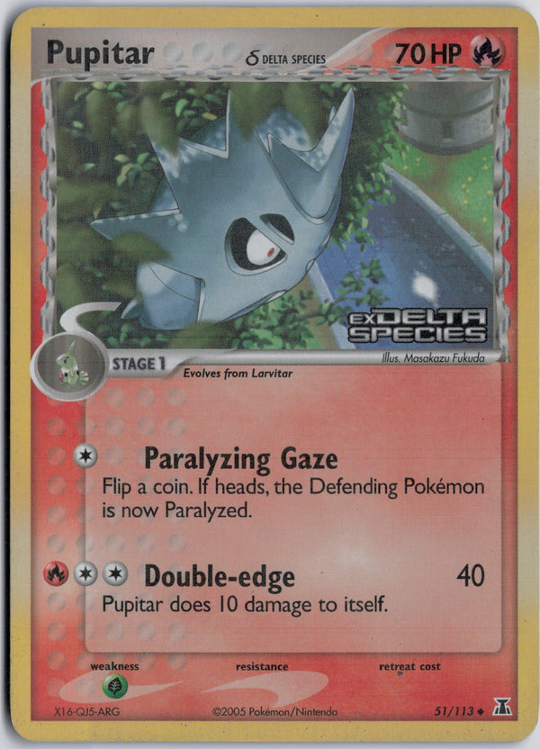 Carta Pokémon Pupitar δ · Delta Species #51/113 (NM) — pieza única en Moon's Collectibles México