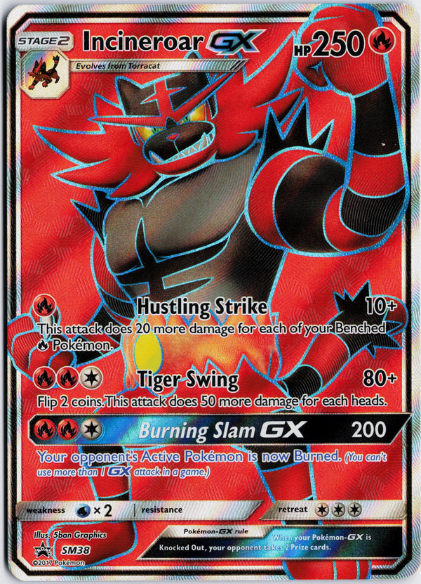 Carta Pokémon Incineroar-GX · SM Black Star Promos #SM38 (LP) — pieza única en Moon's Collectibles México