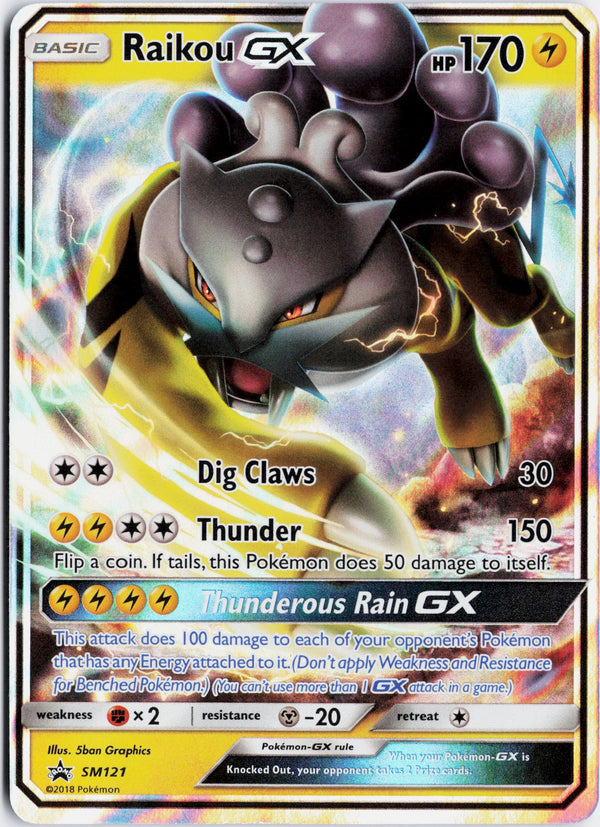 Carta Pokémon Raikou-GX · SM Black Star Promos #SM121 (NM) — pieza única en Moon's Collectibles México