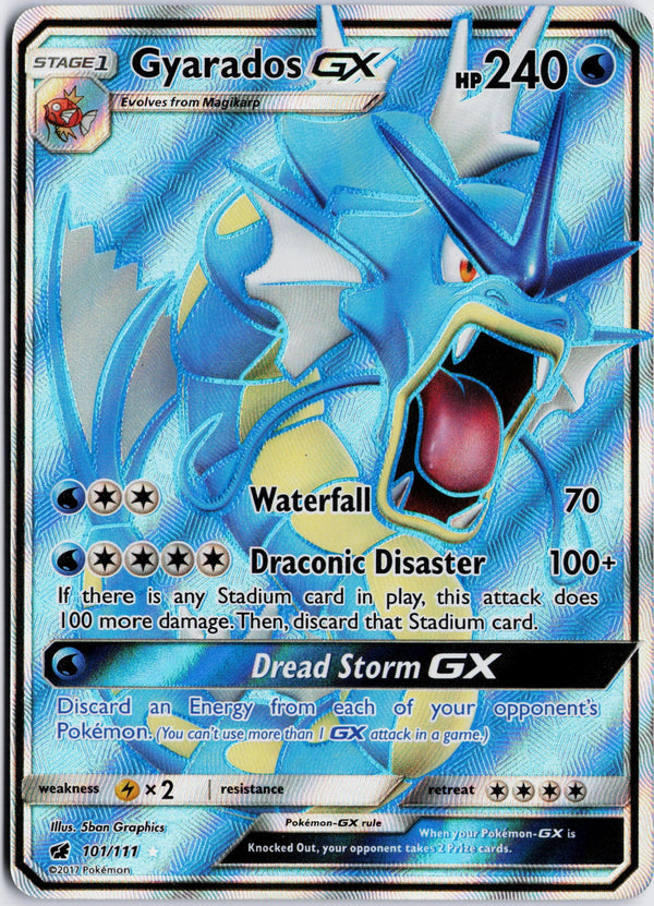 Carta Pokémon Gyarados-GX · Crimson Invasion #101/111 (NM) — pieza única en Moon's Collectibles México