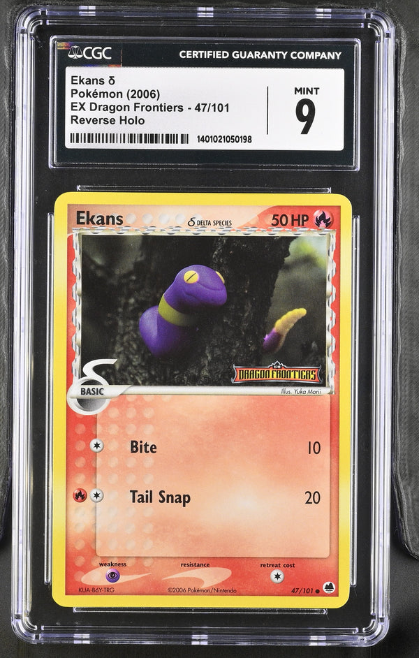 Carta Pokémon Ekans δ · Dragon Frontiers #47/101 (CGC 9) — pieza única en Moon's Collectibles México