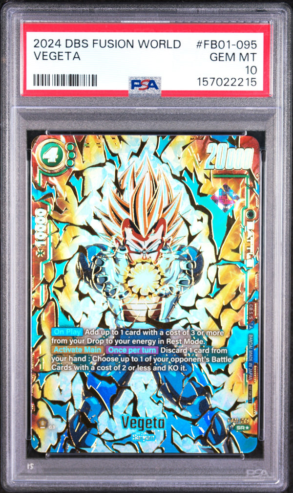 Carta Pokémon PSA 10 Vegeta · DBS Fusion World #095 (PSA 10) — pieza única en Moon's Collectibles México