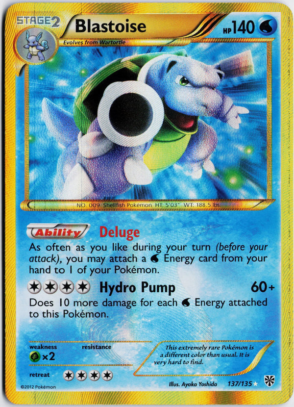 Carta Pokémon Blastoise · Plasma Storm #137/135 (LP) — pieza única en Moon's Collectibles México