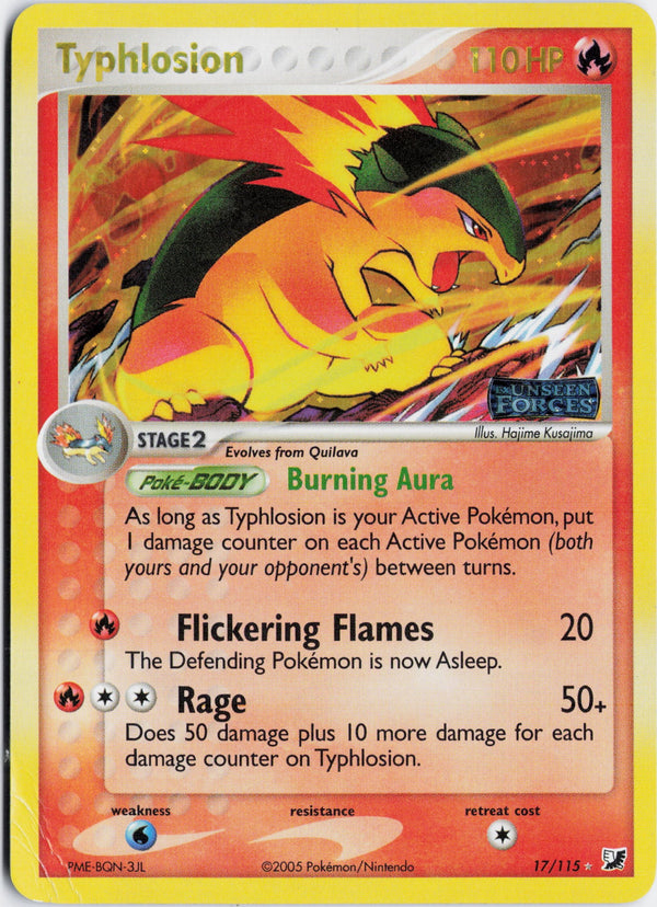 Carta Pokémon Typhlosion · Unseen Forces #17/115 (HP) — pieza única en Moon's Collectibles México