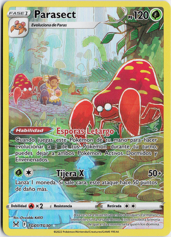 Carta Pokémon Parasect · Lost Origin Trainer Gallery #TG01/TG30 (NM) — pieza única en Moon's Collectibles México