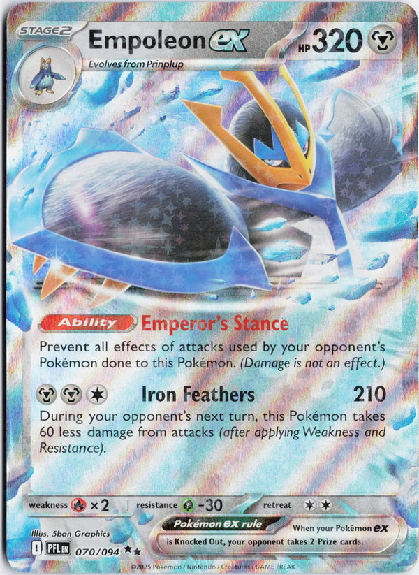 Carta Pokémon Empoleon ex · Phantasmal Flames #070/094 (NM) — pieza única en Moon's Collectibles México