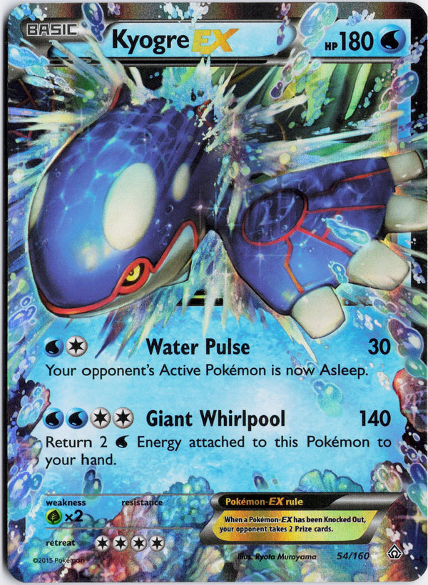 Carta Pokémon Kyogre-EX · Primal Clash #54/160 (LP) — pieza única en Moon's Collectibles México