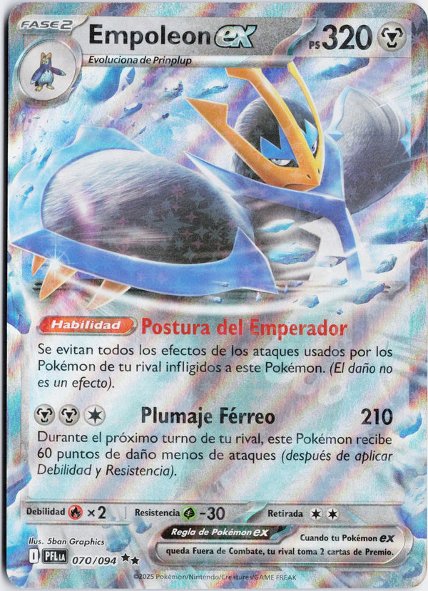 Carta Pokémon Empoleon ex · Phantasmal Flames #070/094 (NM) — pieza única en Moon's Collectibles México