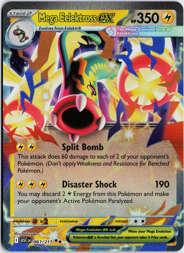Carta Pokémon Mega Eelektross ex · Ascended Heroes #061/217 (NM) — pieza única en Moon's Collectibles México